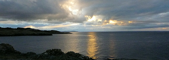 dark sunrise over the Salish Sea